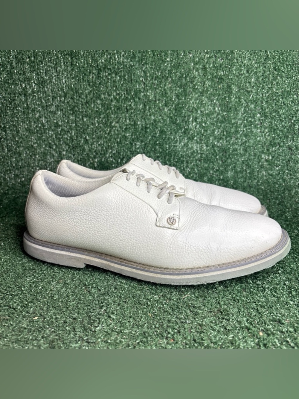 G/FORE Galivanter Men Sz 12 M Golf Shoes White Pebble Leather G FORE - Excellent